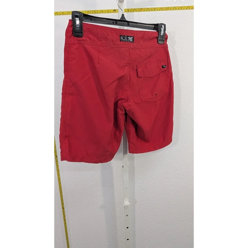 Lost Enterprises Boys Red Board Shorts Swim Trunks Size‎ 24 Lace Up Surf Beach